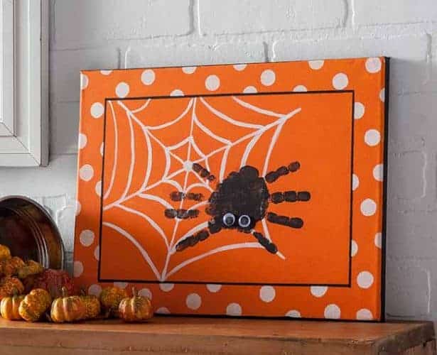 Handprint Halloween Craft Canvas