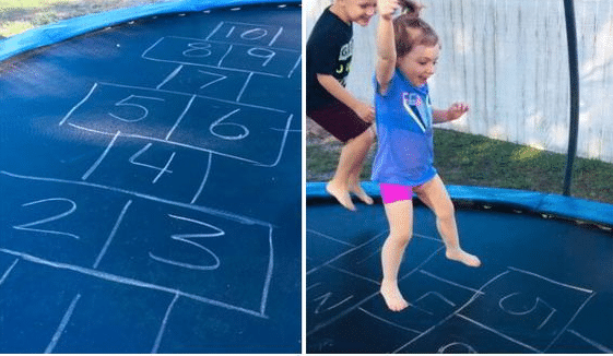 Hopscotch on a Trampoline