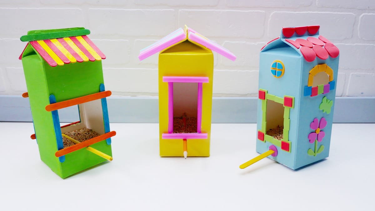 Recycled Milk Carton Bird House