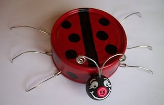 Recycled Plastic Lid Ladybugs